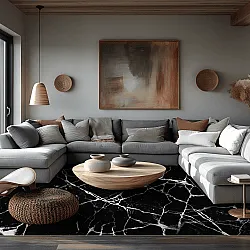 Tapis Wilton - Vieste (noir/blanc)