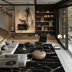 Tapis Wilton - Vieste (noir/doré)