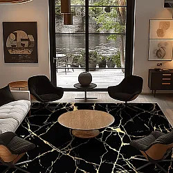Tapis Wilton - Vieste (noir/doré)