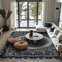 Tapis Wilton - Yelda (noir/multicolore)