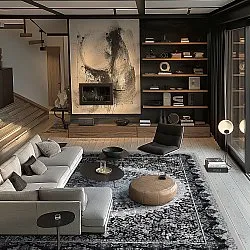 Tapis Wilton - Yelda (noir/multicolore)