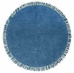 Tapis rond - Alba Natural Cotton Shaggy (bleu)