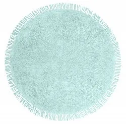 Tapis rond - Alba Natural Cotton Shaggy (turquoise)