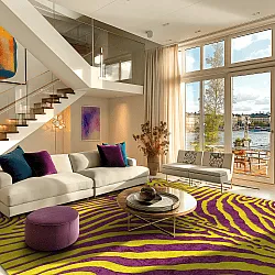 Tapis Wilton - Zebra (jaune/violet)