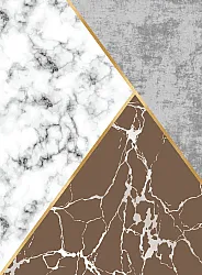 Tapis Wilton - Savino (gris/blanc/marron)