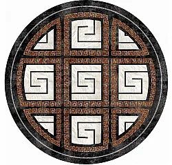 Tapis rond - Milos (noir/blanc)