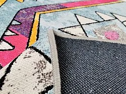 Tapis rond - Misare (bleu/multicolore)