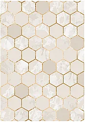 Tapis Wilton - Morino (beige/blanc/doré)
