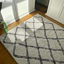 Tapis à poils longs - Morocco (noir/blanc)