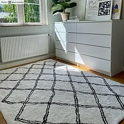 Tapis à poils longs - Morocco (noir/blanc)
