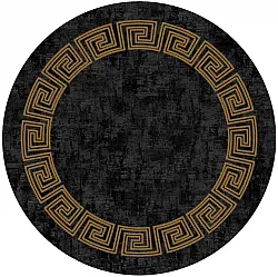 Tapis rond - Myra (noir/doré)