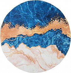 Tapis rond - Padova (bleu/orange)