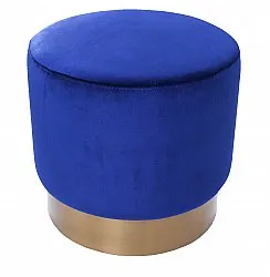 Pouf en velours - Copenhagen (bleu)