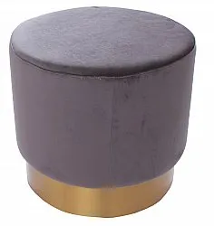 Pouf en velours - Copenhagen (gris)