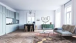Tapis Wilton - Brendola (rose/gris/doré)