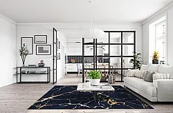 Tapis Wilton - Cesina (noir/doré)