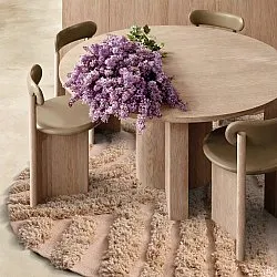 Tapis rond - Cazorla Natural Cotton Shaggy (beige)