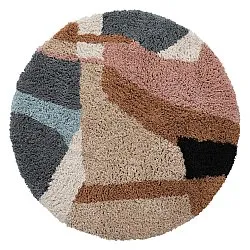 Tapis rond - Cefalu Natural Cotton Shaggy (multicolore)