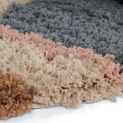 Tapis rond - Cefalu Natural Cotton Shaggy (multicolore)