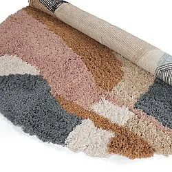 Tapis rond - Cefalu Natural Cotton Shaggy (multicolore)