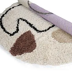 Tapis rond - Naousa Natural Cotton Shaggy (multicolore)