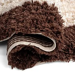 Tapis rond - Sagres Natural Cotton Shaggy (blanc cassé/marron)