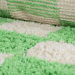 Tapis rond - Atrani Natural Cotton Shaggy (vert)