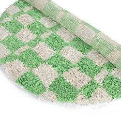 Tapis rond - Atrani Natural Cotton Shaggy (vert)
