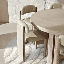 Tapis rond - Cazorla Natural Cotton Shaggy (blanc cassé)