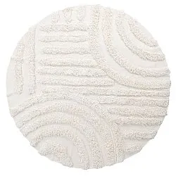 Tapis rond - Cazorla Natural Cotton Shaggy (blanc cassé)