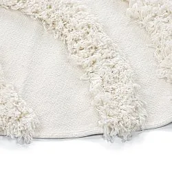 Tapis rond - Cazorla Natural Cotton Shaggy (blanc cassé)