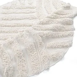 Tapis rond - Cazorla Natural Cotton Shaggy (blanc cassé)