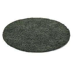 Tapis rond - Combarro Solid Cotton Shaggy (vert)