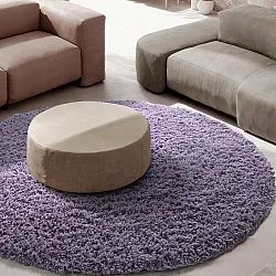 Tapis rond - Combarro Solid Cotton Shaggy (violet clair)