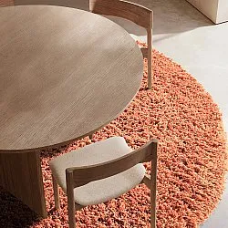Tapis rond - Combarro Solid Cotton Shaggy (orange clair)