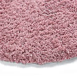 Tapis rond - Combarro Solid Cotton Shaggy (rose clair)