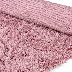 Tapis rond - Combarro Solid Cotton Shaggy (rose clair)