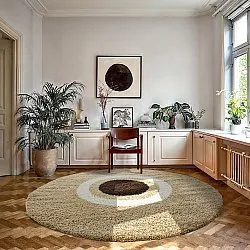 Tapis ronds - Alsace (beige/blanc/marron)