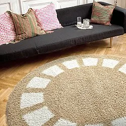 Tapis ronds - Asilah (beige/blanc)