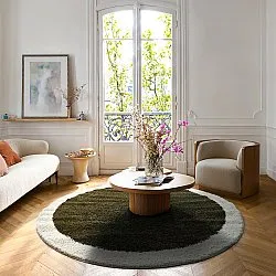 Tapis ronds - Conques (vert/blanc)