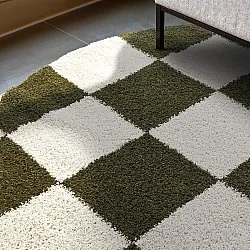 Tapis ronds - Gordes (vert/blanc)