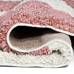 Tapis ronds - Gordes (rose/blanc)
