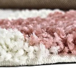 Tapis ronds - Gordes (rose/blanc)