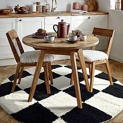 Tapis ronds - Gordes (noir/blanc)