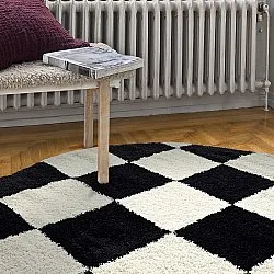 Tapis ronds - Gordes (noir/blanc)