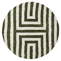 Tapis ronds - Imilchil (blanc/vert)