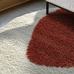 Tapis ronds - Sanghar (blanc/orange/vert)