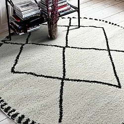 Tapis ronds - Tiznit (blanc/noir)