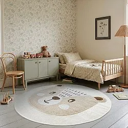 Tapis rond pour enfants - Kind Bear (crème)