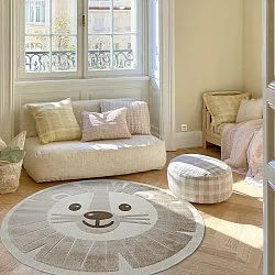 Tapis rond pour enfants - Kind Lion (crème)